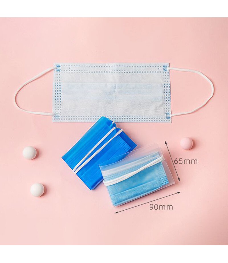 Colorful Portable Foldable Disposable Face Mask Storage Folder Box Small Watch Box Container Case - Red