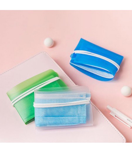 Colorful Portable Foldable Disposable Face Mask Storage Folder Box Small Watch Box Container Case - Red