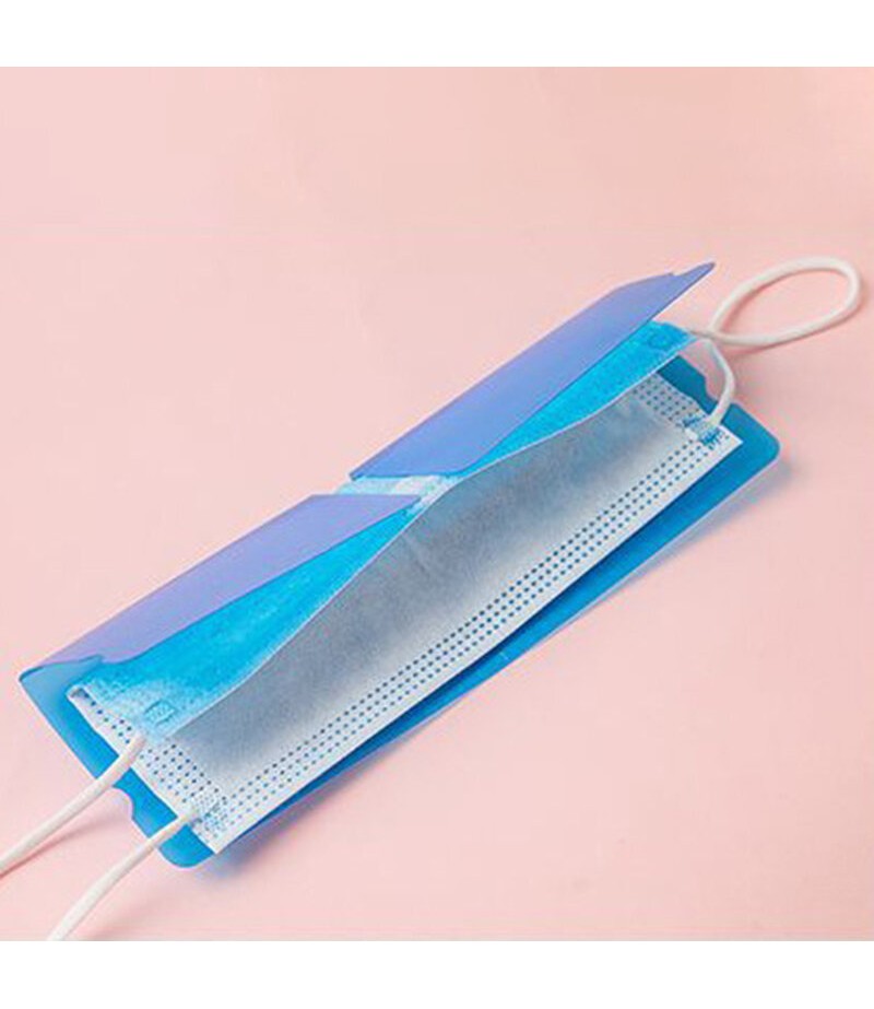Colorful Portable Foldable Disposable Face Mask Storage Folder Box Small Watch Box Container Case - Red