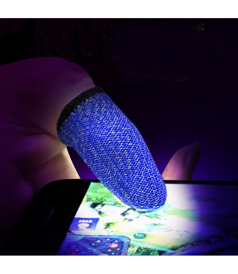  Gloves Sweat-proof Professional Touch Screen Thumbs Finger Sleeve for PUBG Mobile Game Gamepad - 1PCS Blue