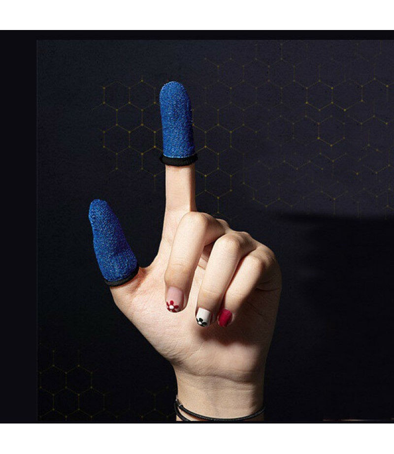  Gloves Sweat-proof Professional Touch Screen Thumbs Finger Sleeve for PUBG Mobile Game Gamepad - 1PCS Blue