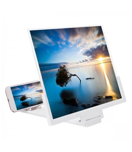 14" Phone Screen Magnifier Movie Video Screen Amplifier For Smart Phone For iPhone For Samsung Huawei - White