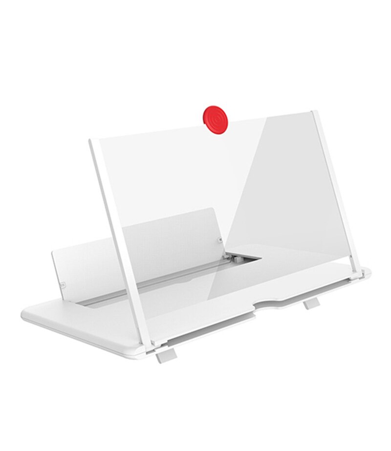 Mobile Phone Screen Magnifier 3D HD Creative Mobile Phone Screen Magnifier Desktop Stand - White