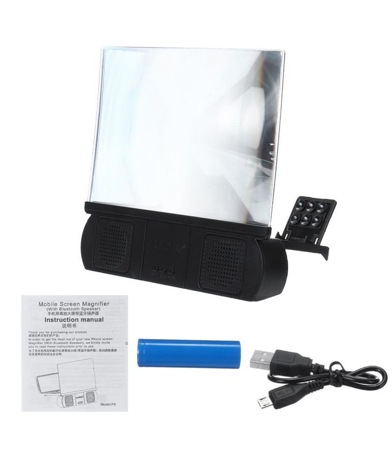 10 Inch 3D Phone Screen Magnifier Movie Video Amplifier for Smart Phone for iPhone for Samsung - White
