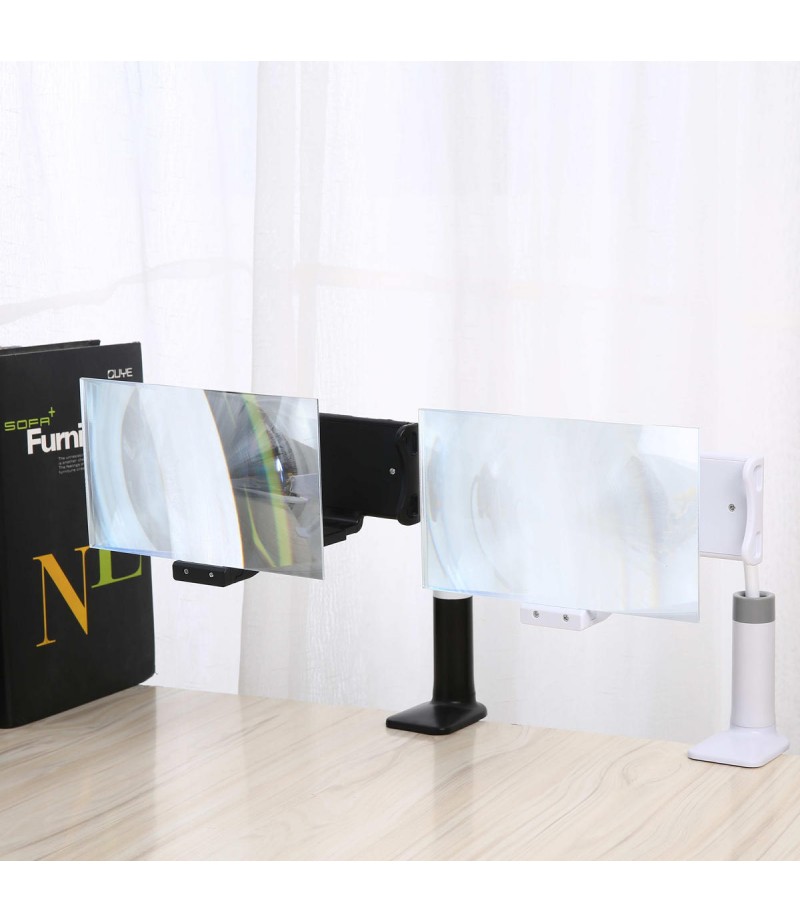 12'' Folding Mobile Phone Screen Magnifier 3D HD Screen Amplifier Stand Bracket - White