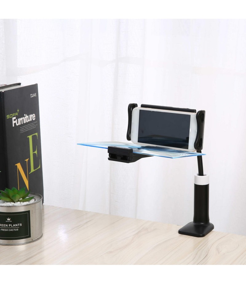 12'' Folding Mobile Phone Screen Magnifier 3D HD Screen Amplifier Stand Bracket - White