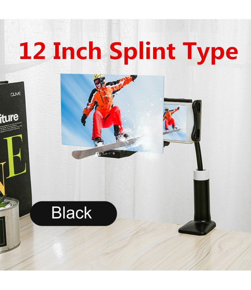 12'' Folding Mobile Phone Screen Magnifier 3D HD Screen Amplifier Stand Bracket - White