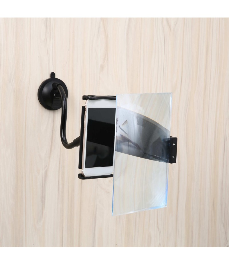 12'' Folding Mobile Phone Screen Magnifier Suction Cup 3D HD Screen Amplifier Stand Bracket - White