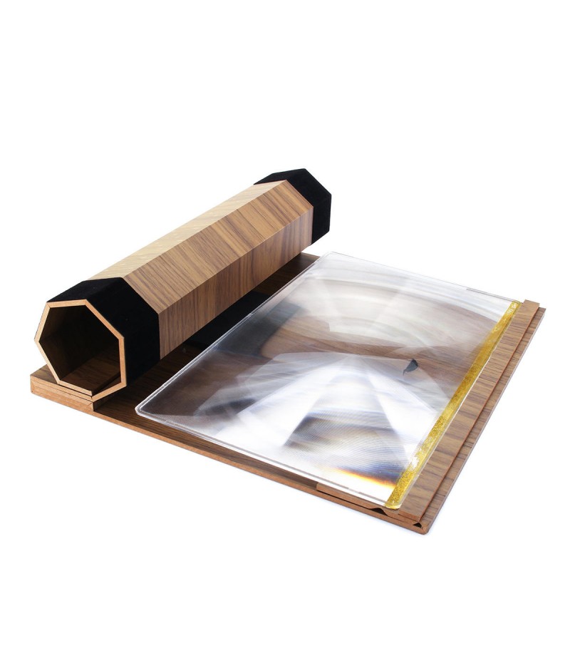 12" 3D HD Rollable Wood Phone Screen Magnifier Video Movie Amplifier For Smart Phone - Khaki