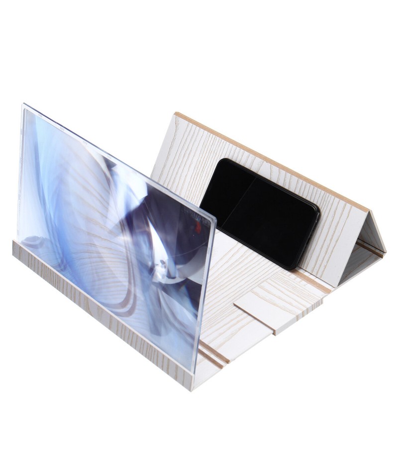 14" Wood 3D HD Phone Screen Magnifier Video Movie Amplifier For Smart Phone iPhone Samsung Huawei  - Coffee