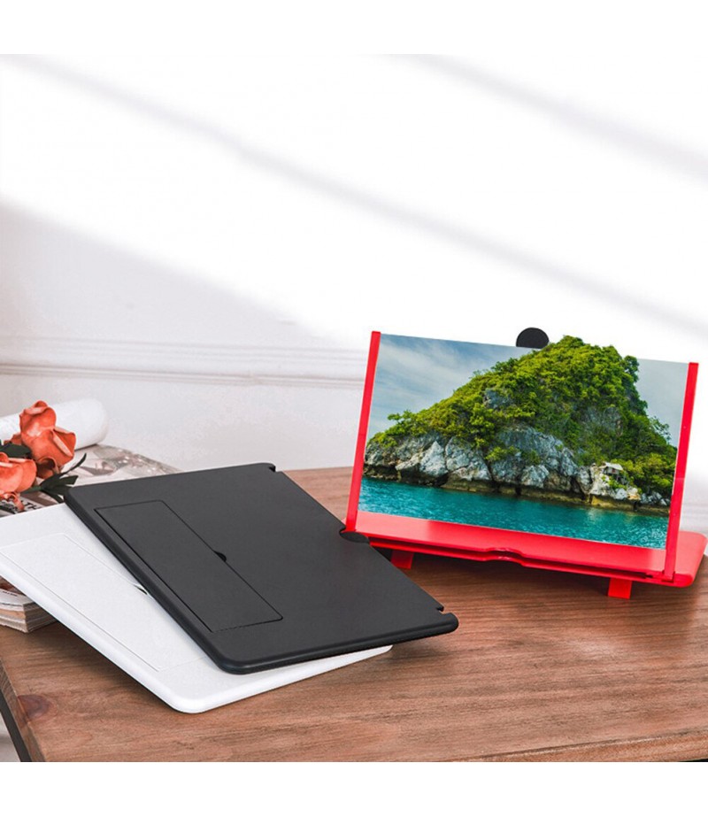  10 inch HD 3D Phone Screen Magnifier Enlarge 3-4 Times Foldable Eye Protect Movie Video Screen Amplifier Lazy Desktop Mou