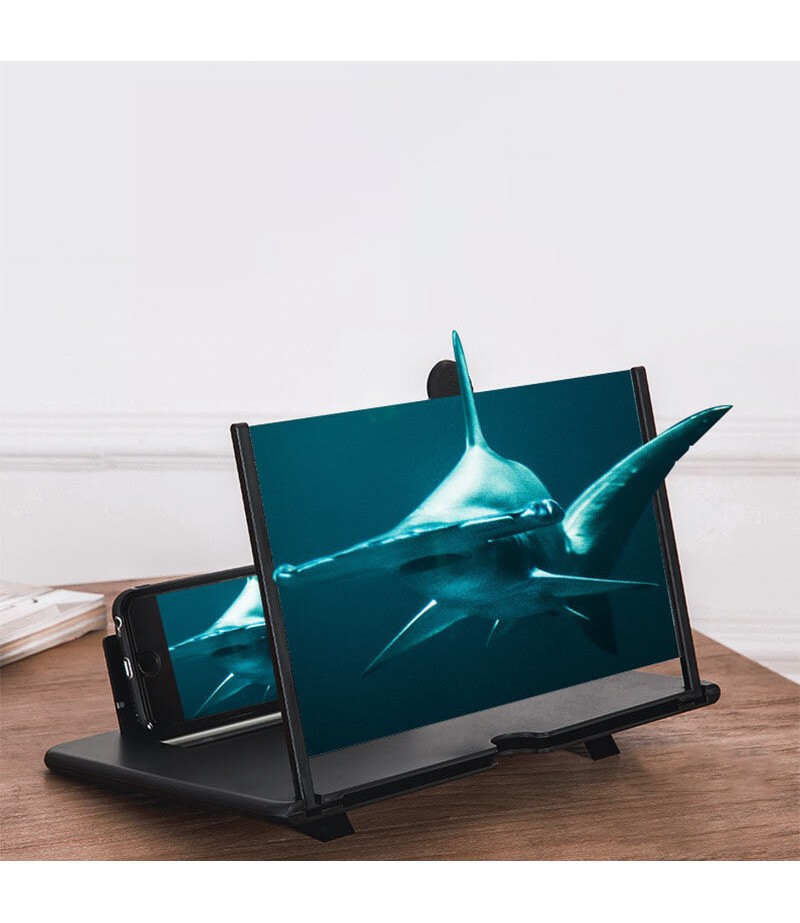 12 inch HD 3D Creative Foldable Phone Screen Magnifier Enlarge 3-4 Times Movie Video Screen Amplifier Lazy Desktop Mounts for al