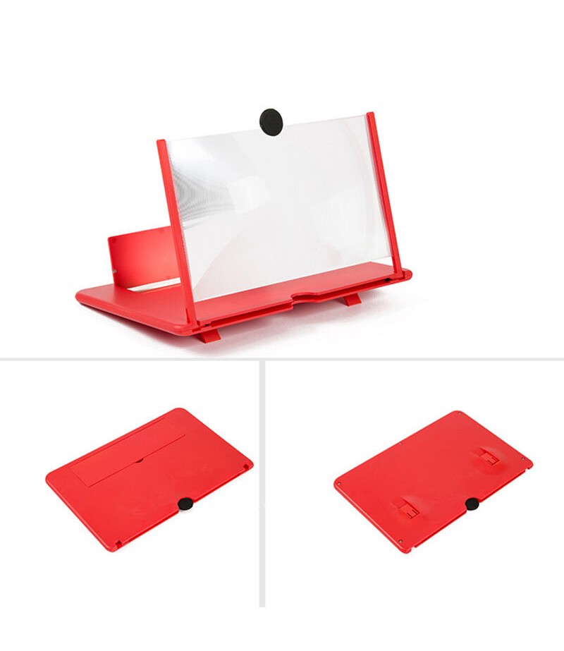 12 inch HD 3D Creative Foldable Phone Screen Magnifier Enlarge 3-4 Times Movie Video Screen Amplifier Lazy Desktop Mounts for al