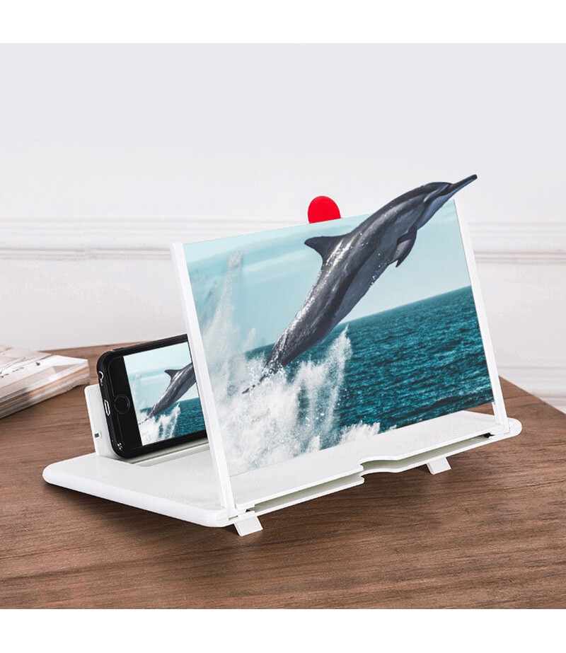 12 inch HD 3D Creative Foldable Phone Screen Magnifier Enlarge 3-4 Times Movie Video Screen Amplifier Lazy Desktop Mounts for al