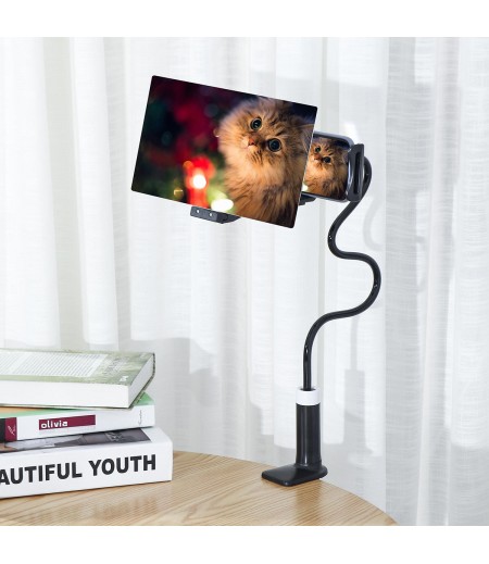 8 Inches 3D Phone Screen Magnifier Movie Video Amplifier Phone Holder For Smart Phones - Black 003