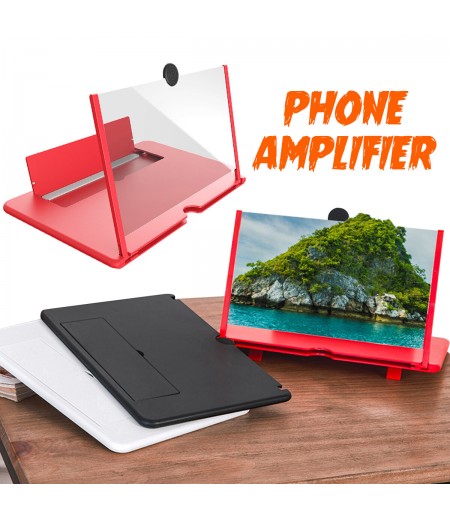 10/12 inch HD Screen Bracket Holder Phone Screen Amplifier Magnifier Stand Desktop Phone Holder - White 12