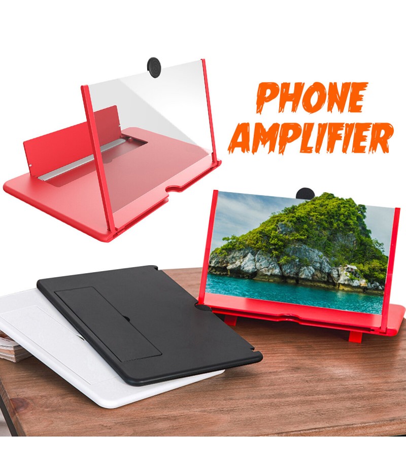 10/12 inch HD Screen Bracket Holder Phone Screen Amplifier Magnifier Stand Desktop Phone Holder - White 12
