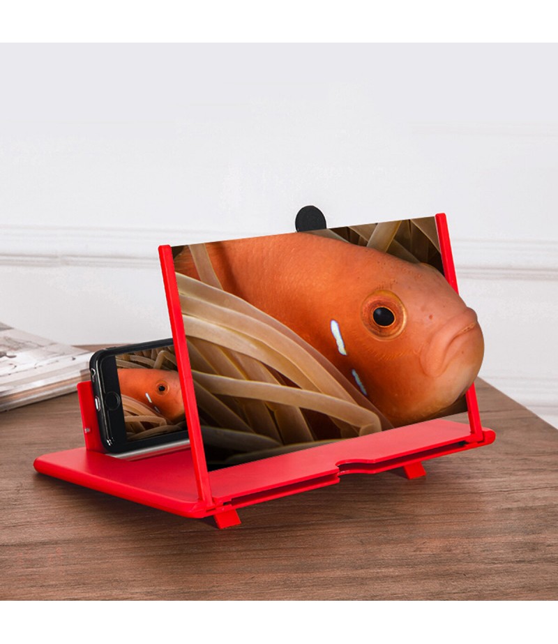 10/12 inch HD Screen Bracket Holder Phone Screen Amplifier Magnifier Stand Desktop Phone Holder - White 12