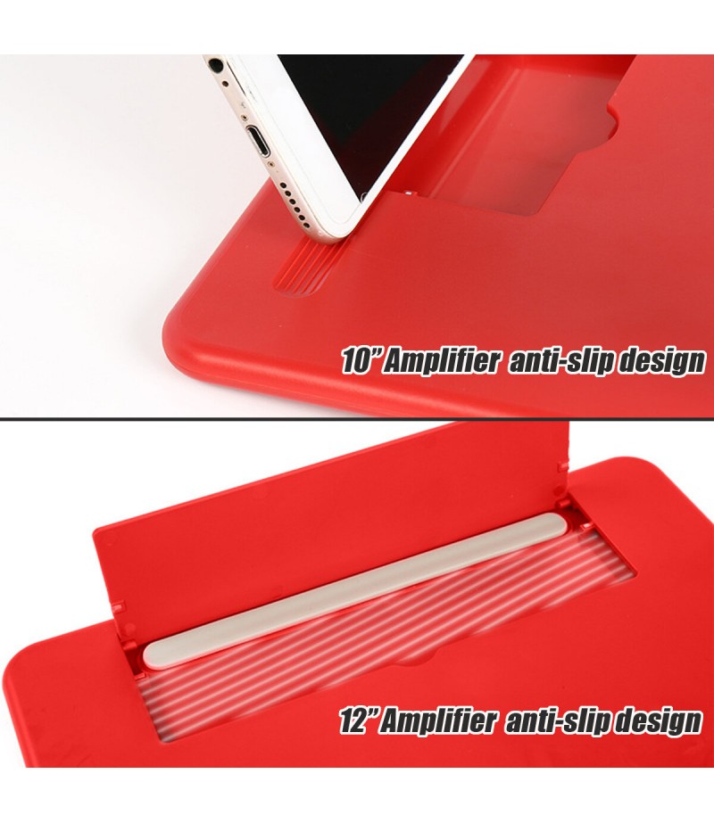 10/12 inch HD Screen Bracket Holder Phone Screen Amplifier Magnifier Stand Desktop Phone Holder - White 12