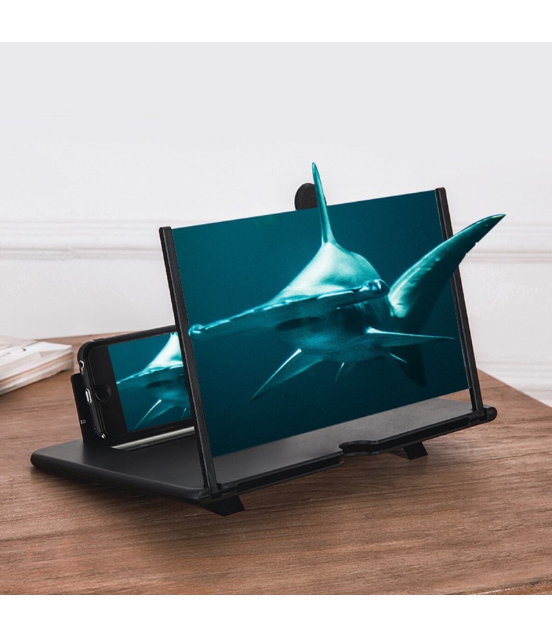 10/12 inch HD Screen Bracket Holder Phone Screen Amplifier Magnifier Stand Desktop Phone Holder - White 12
