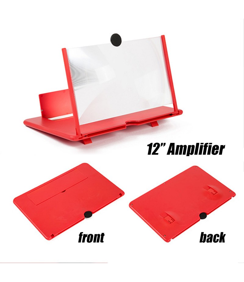 10/12 inch HD Screen Bracket Holder Phone Screen Amplifier Magnifier Stand Desktop Phone Holder - White 12