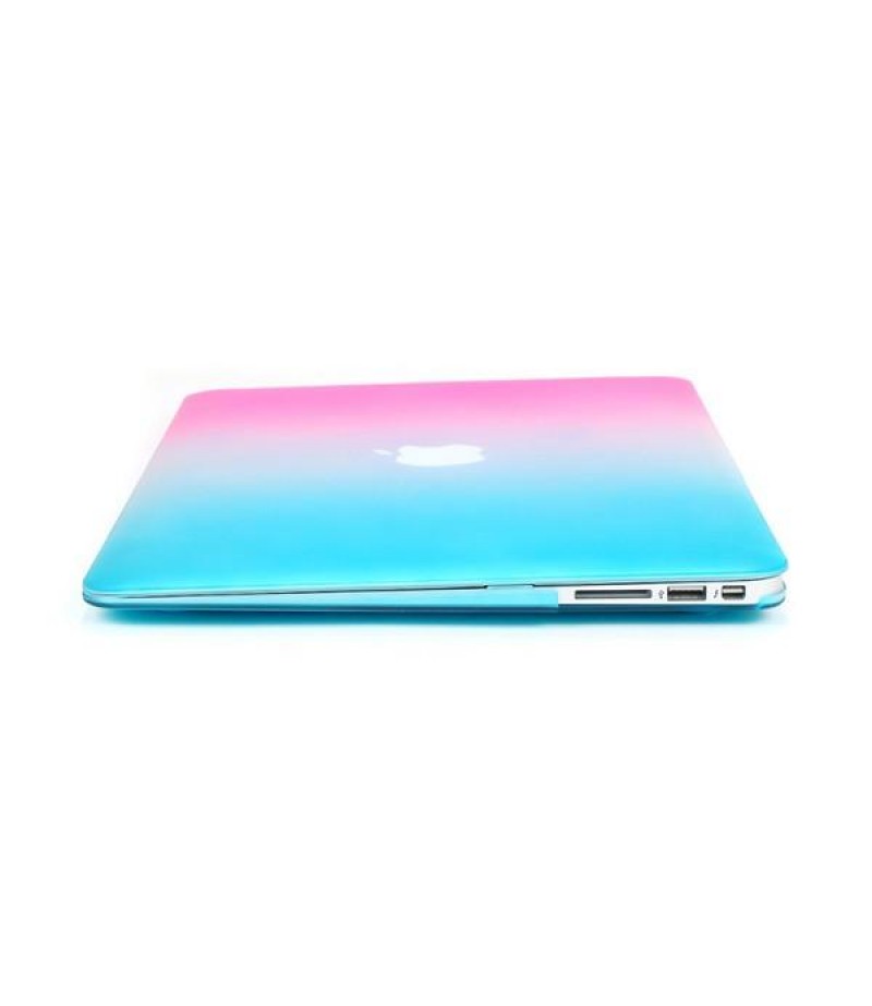 Fashion Rainbow Colorful Protective Shell Laptop Case Cover For Apple MacBook Retina 12 Inch - Green &amp; Orange