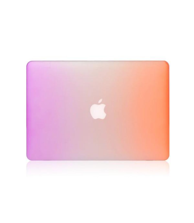 Fashion Rainbow Colorful Protective Shell Laptop Case Cover For Apple MacBook Retina 12 Inch - Green &amp; Orange