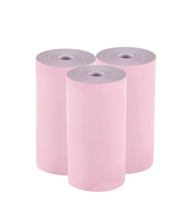 57*25 3/5 Rolls Pure Color Clear Photo Printing Paper Roll for Pocket Thermal Printer -  Yellow