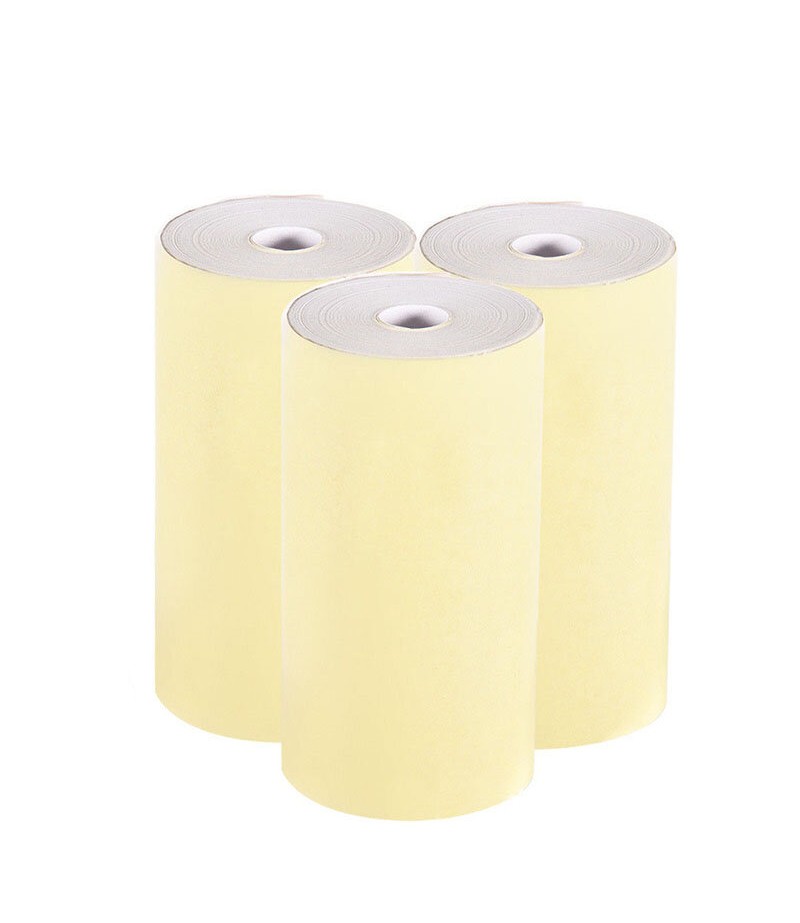 57*25 3/5 Rolls Pure Color Clear Photo Printing Paper Roll for Pocket Thermal Printer -  Yellow