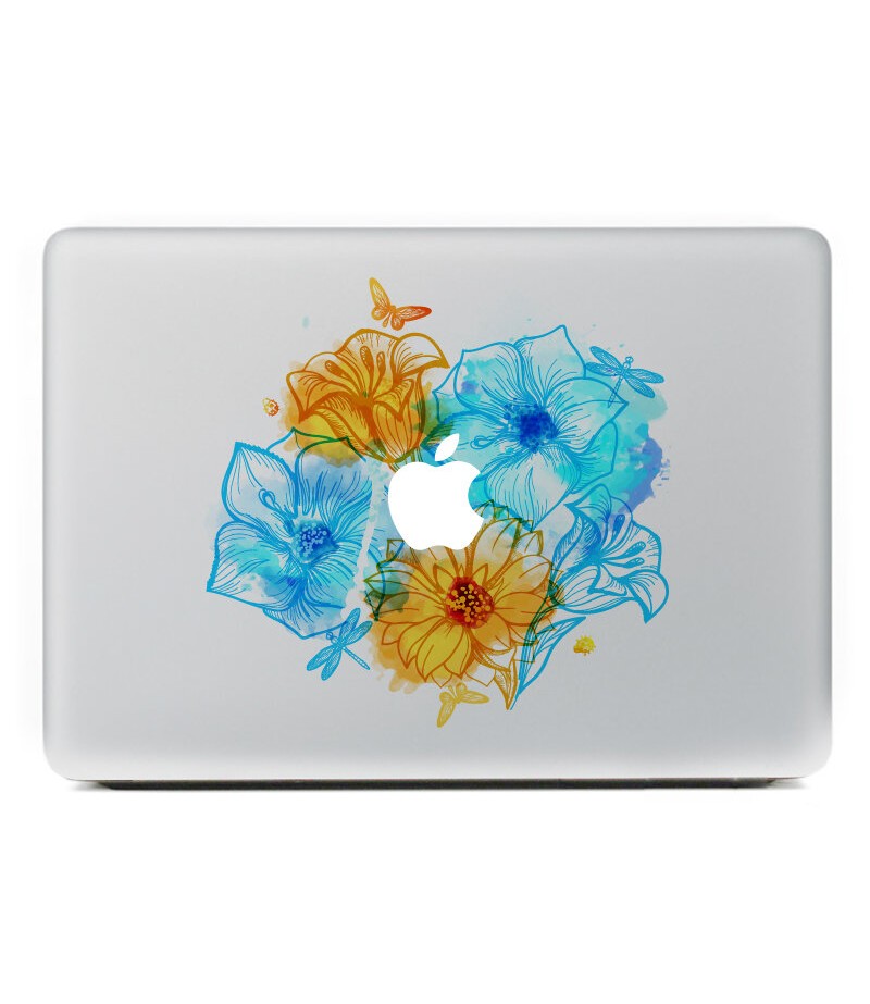 PAG Cute Flowering Shrubs Decorative Laptop Decal Removable Bubble Free Self adhesive Skin Sticker