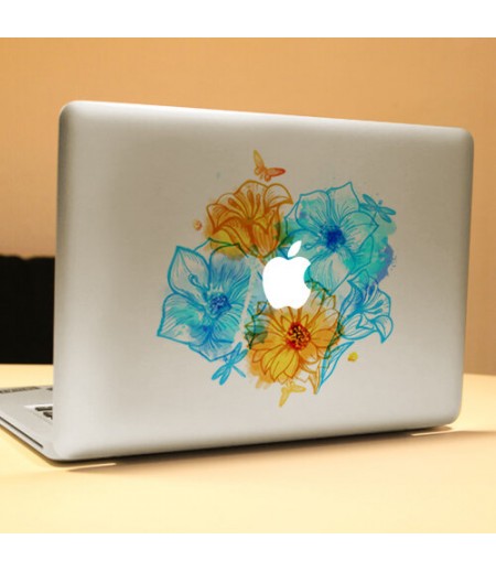 PAG Cute Flowering Shrubs Decorative Laptop Decal Removable Bubble Free Self adhesive Skin Sticker
