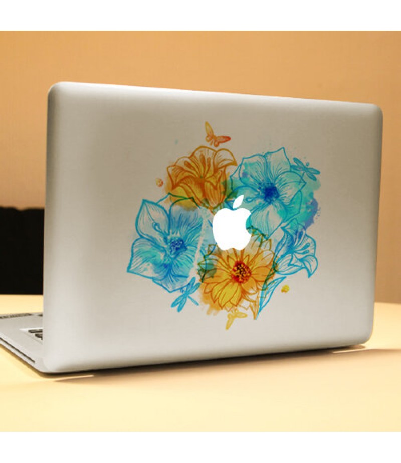 PAG Cute Flowering Shrubs Decorative Laptop Decal Removable Bubble Free Self adhesive Skin Sticker