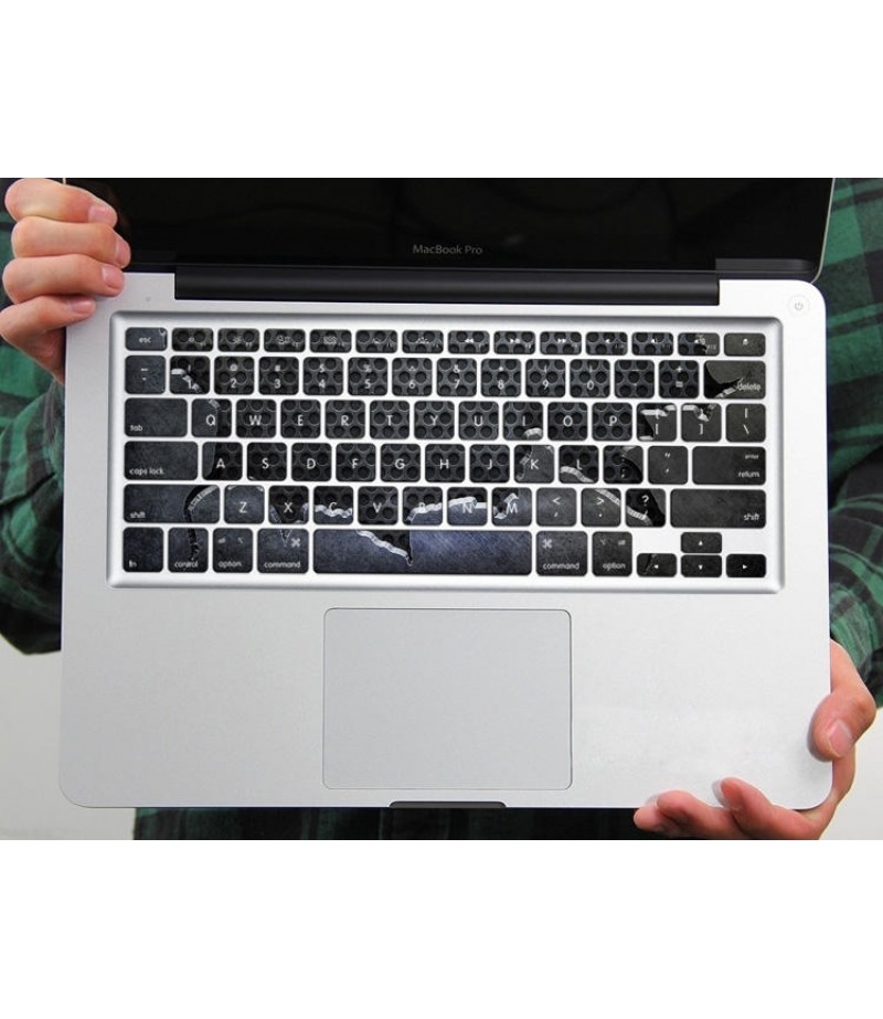 PAG Fragmentary Steel Plate PVC Keyboard Bubble Free Self-adhesive Decal For Macbook Pro 13 15 Inch - 13 Inch