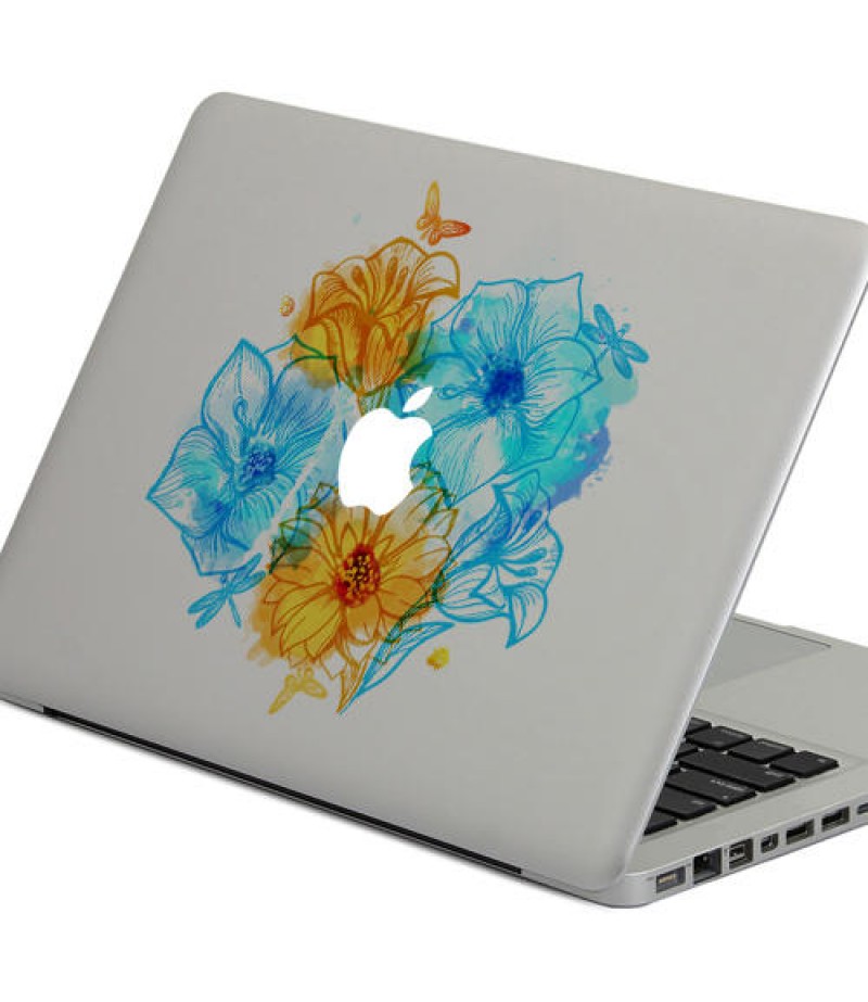 PAG Cute Flowering Shrubs Decorative Laptop Decal Removable Bubble Free Self adhesive Skin Sticker