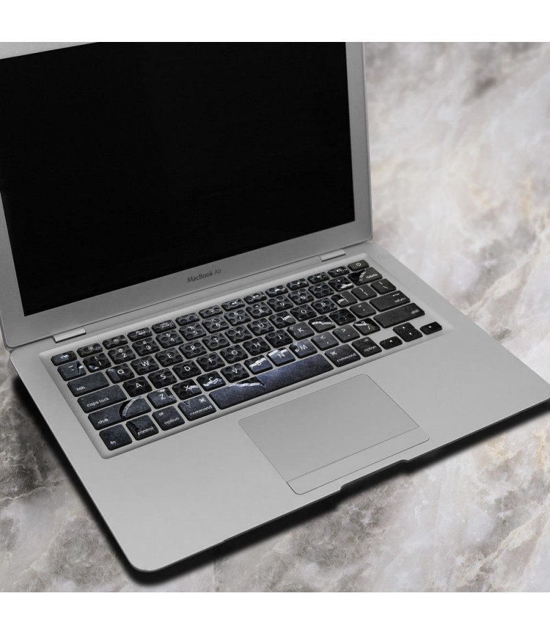 PAG Fragmentary Steel Plate PVC Keyboard Bubble Free Self-adhesive Decal For Macbook Pro 13 15 Inch - 13 Inch