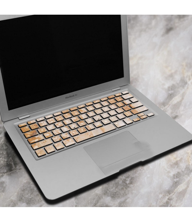 PAG Yellow Marble Plate PVC Keyboard Bubble Free Self-adhesive Decal For Macbook Pro 13 15 Inch - 13 Inch