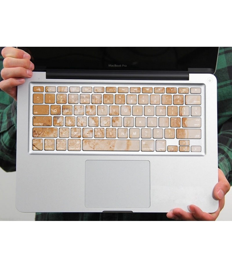 PAG Yellow Marble Plate PVC Keyboard Bubble Free Self-adhesive Decal For Macbook Pro 13 15 Inch - 13 Inch