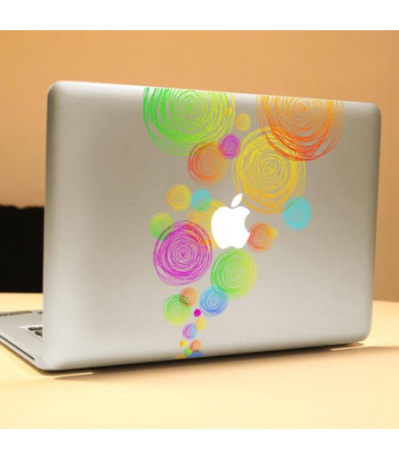  PAG Colored Ring Decorative Laptop Decal Removable Bubble Free Self-adhesive Skin Sticker